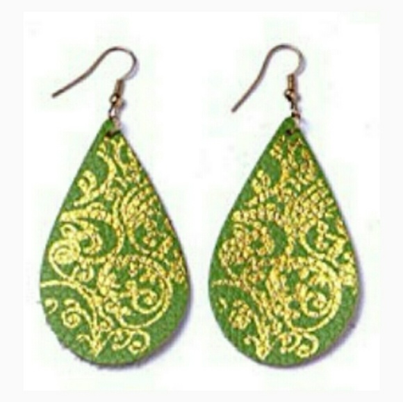 NEW Leather Droplet Earrings - Picture 4 of 4